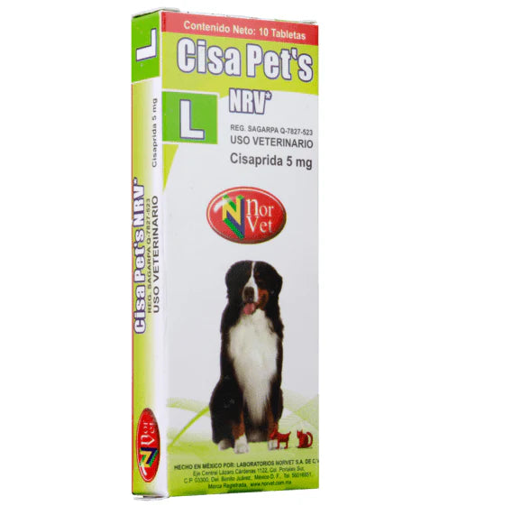 Cisa Pets NRV L (Cisaprida 5mg) - Norvet Cisa Pets NRV L (Cisaprida 5mg) - Norvet